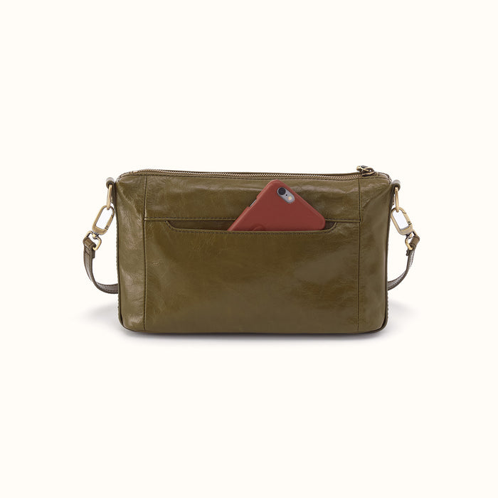 Darcy Carry-All Crossbody In Polished Leather - Olive Veil