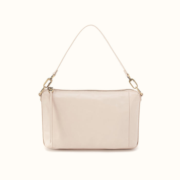 Darcy Carry-All Crossbody In Polished Leather - Pale Flax