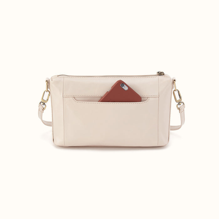 Darcy Carry-All Crossbody In Polished Leather - Pale Flax