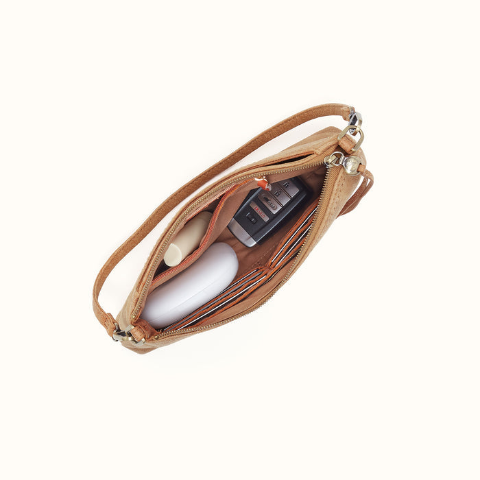 Darcy Crossbody In Buffed Leather - Whiskey