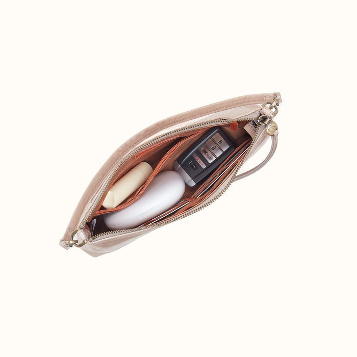 Darcy Crossbody In Gloss Leather - Stone Gloss