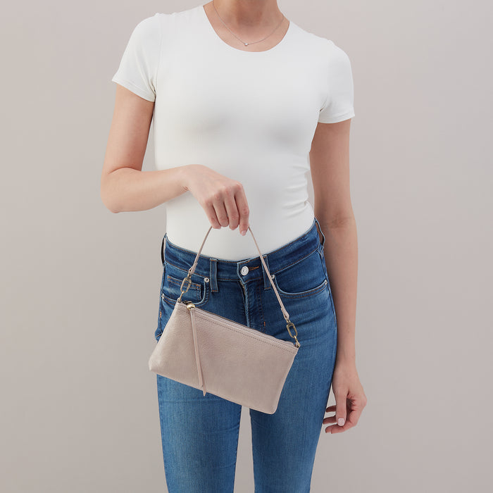 Darcy Crossbody In Aniline Gloss Leather - Stone Gloss
