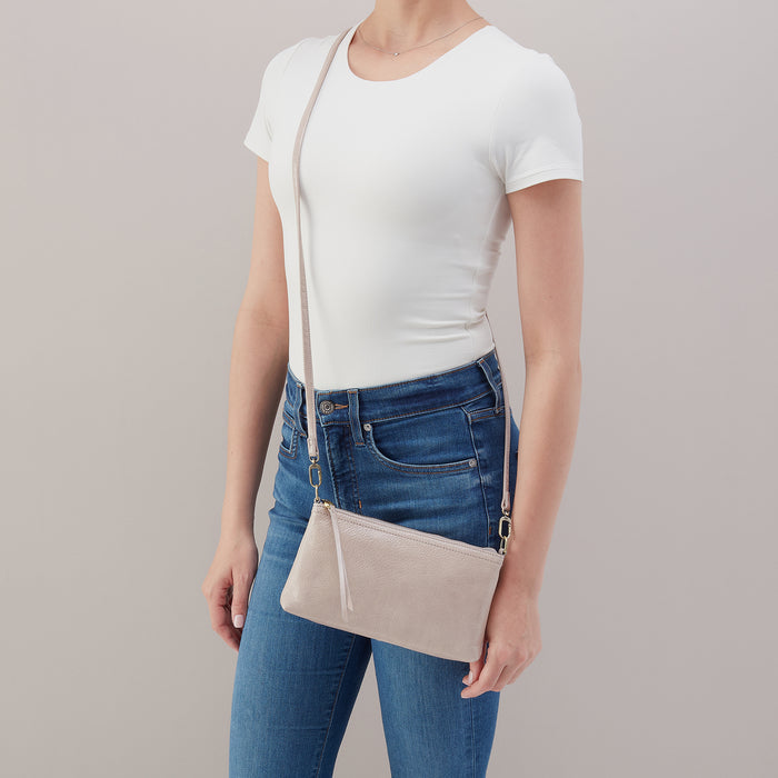 Darcy Crossbody In Aniline Gloss Leather - Stone Gloss