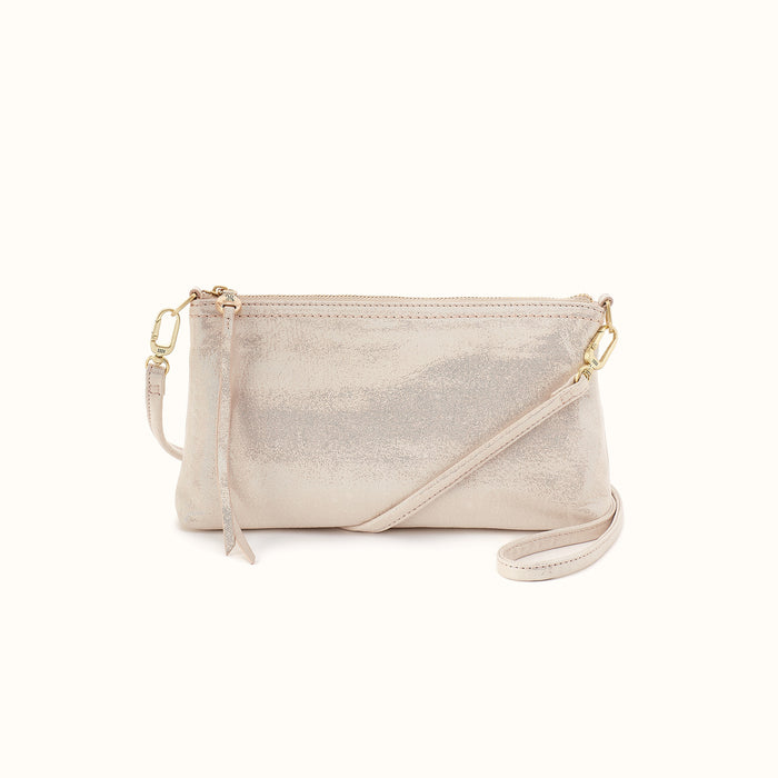 Darcy Crossbody In Metallic Leather - Sand Shimmer