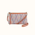 Darcy Crossbody In Multi Weave With Leather Trim - Sunset Raffia- FOL