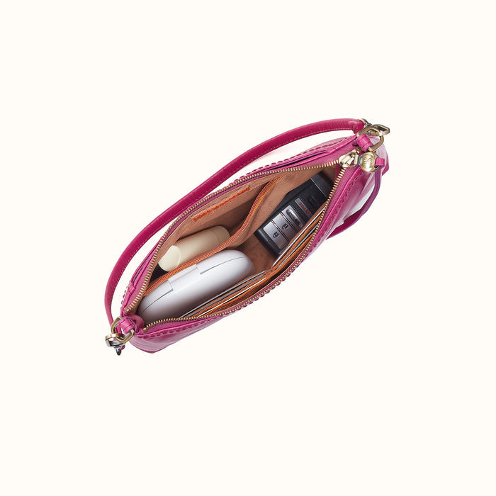 Darcy Crossbody in Polished Leather - Cactus Flower