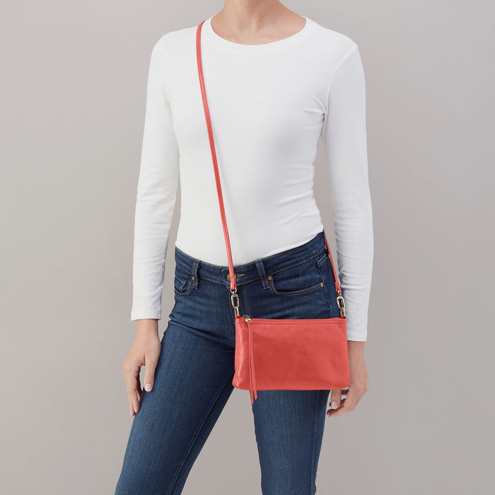 Darcy Crossbody In Polished Leather - Pink Mirage