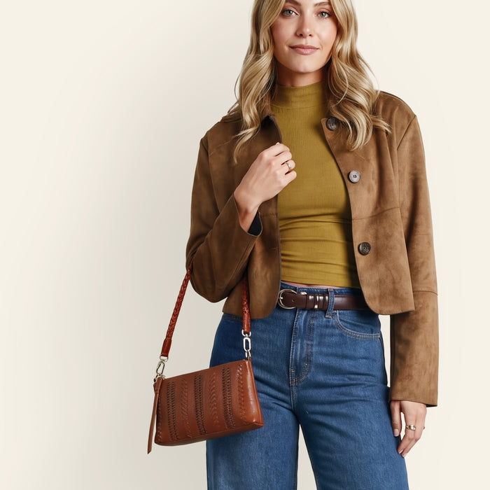 Darcy Crossbody In Washed Leather - Kindling Brown