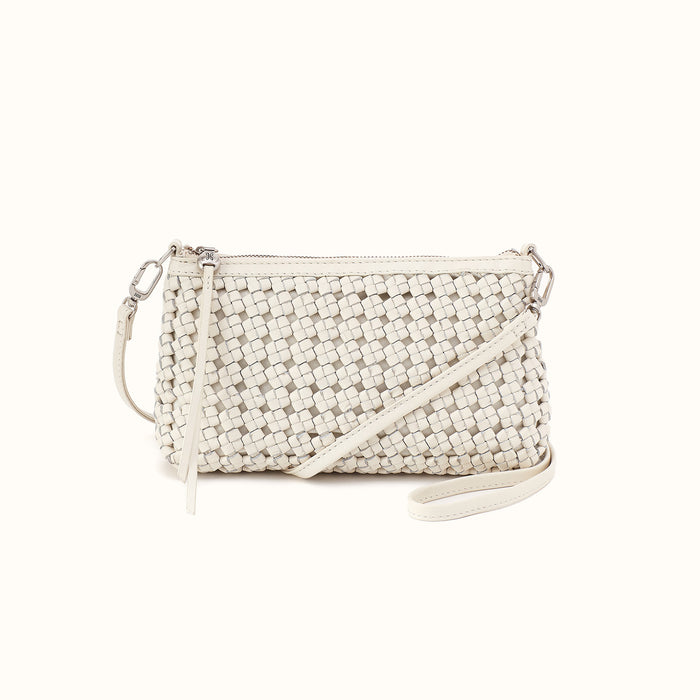 Darcy Crossbody in Woven Leather - Whitecap- FOL