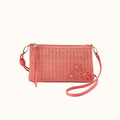 Darcy Crossbody In Woven Straw - Wild Rose Woven Straw- FOL