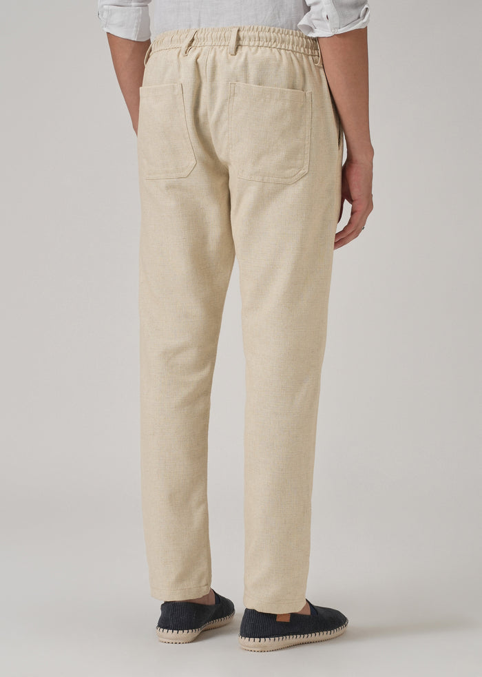 Dark Beige Blended Linen Pant