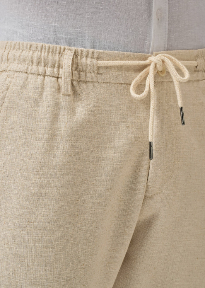 Dark Beige Blended Linen Pant
