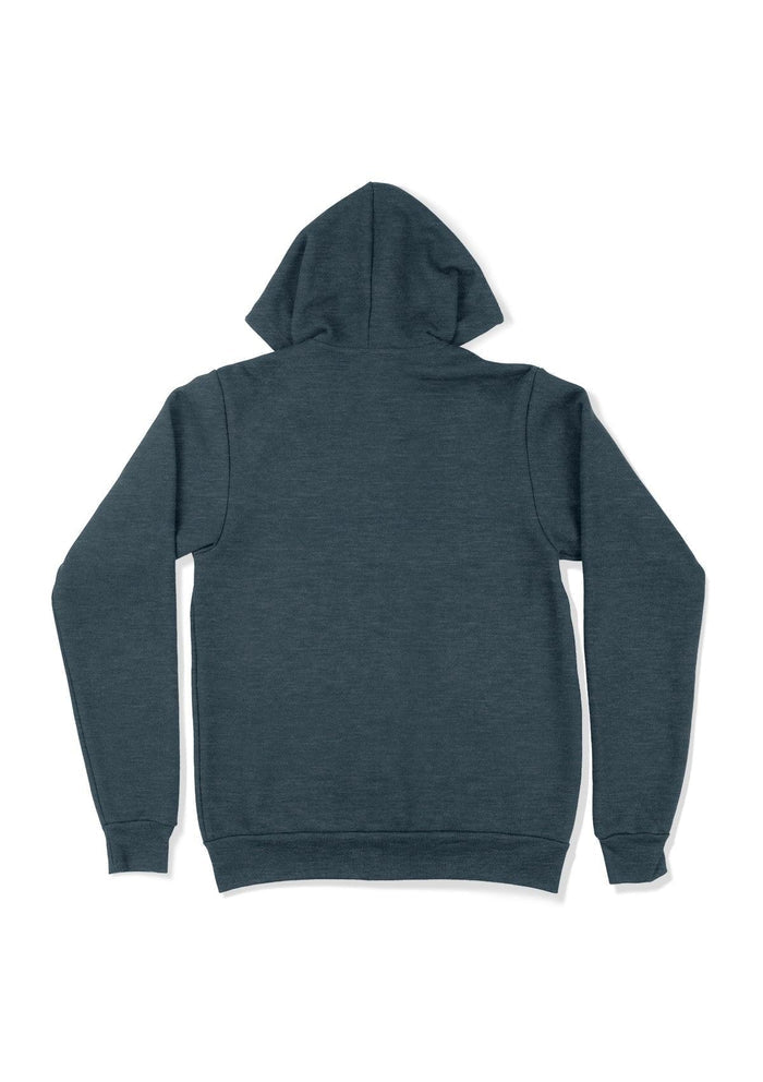 unisex deep teal zip hoodie fleece flat back image