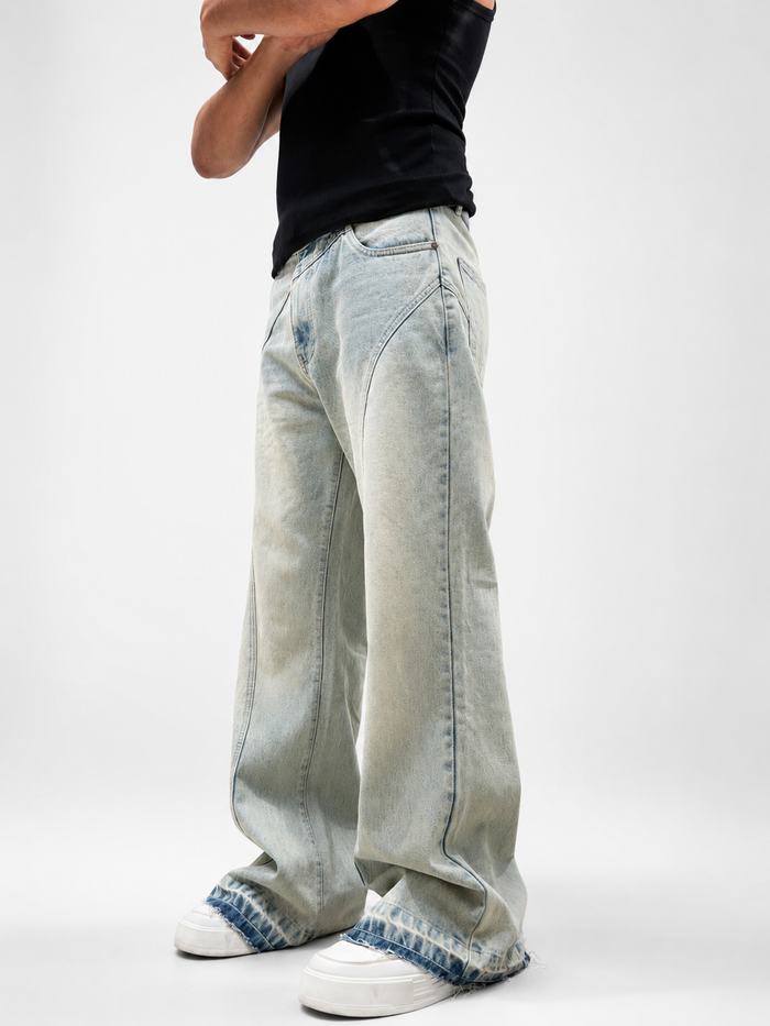 Deform Blue Straight A Line Jeans