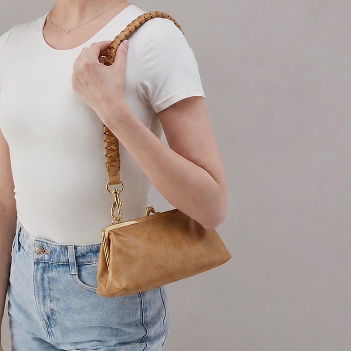Della Frame Small Shoulder Bag In Buffed Leather - Whiskey