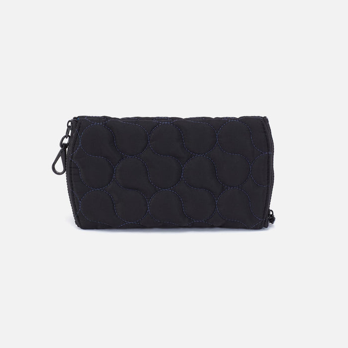 DOUBLE VISION Quilted Clip Eyewear Organizer in CaRefiber recycled nylon - Jet