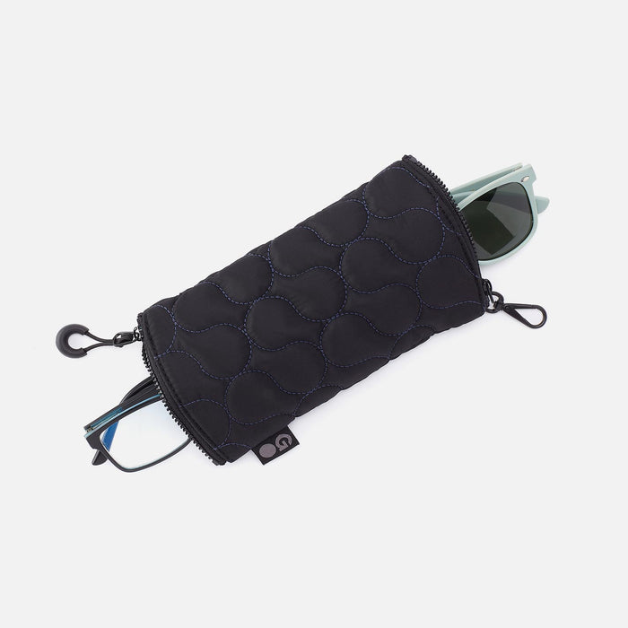 DOUBLE VISION Quilted Clip Eyewear Organizer in CaRefiber recycled nylon - Jet
