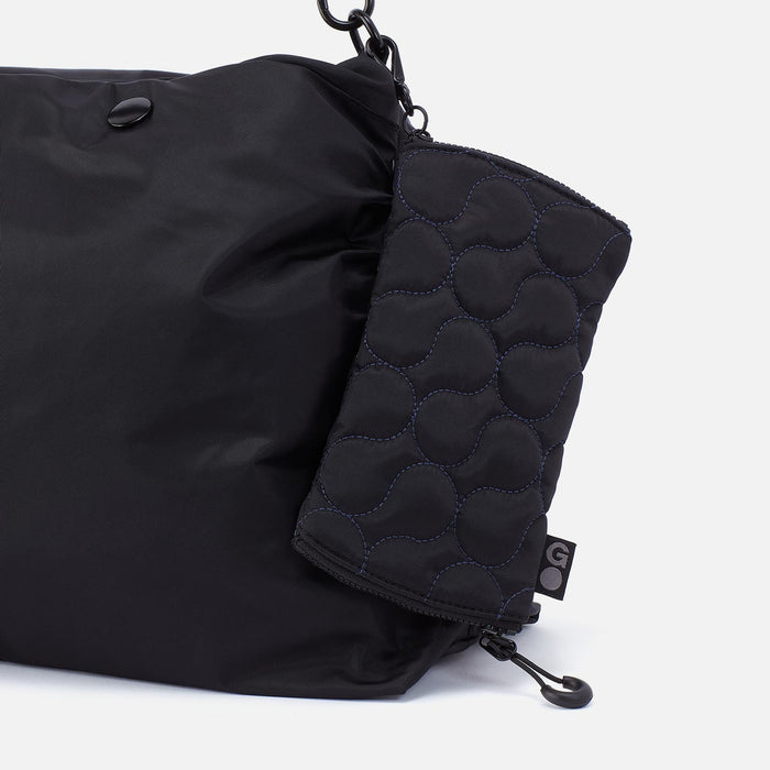 DOUBLE VISION Quilted Clip Eyewear Organizer in CaRefiber recycled nylon - Jet