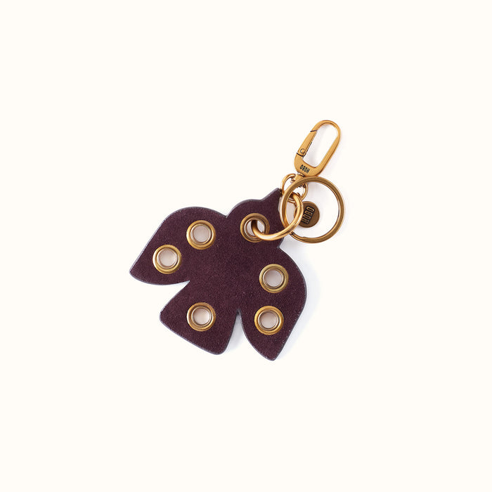 Dove Eyelet Keychain In Suede Leather