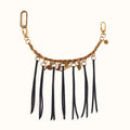 Dove Fringe Chain Swag In Pebbled Leather