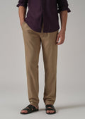 Drawstring Beige Linen Pant