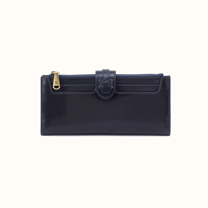 Dunn Continental Wallet in Patina Leather - Navy Horizon- FOL