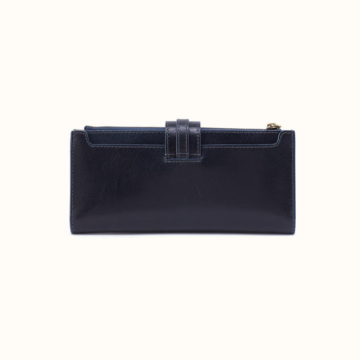 Dunn Continental Wallet in Patina Leather - Navy Horizon
