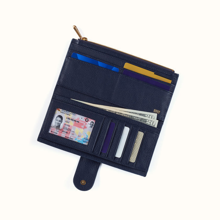 Dunn Continental Wallet In Pebbled Leather