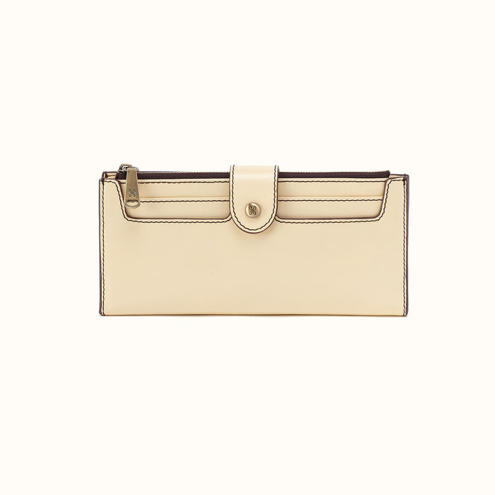 Dunn Continental Wallet in Polished Leather - Butter Yellow- FOL
