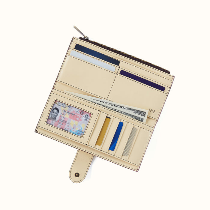 Dunn Continental Wallet in Polished Leather - Butter Yellow