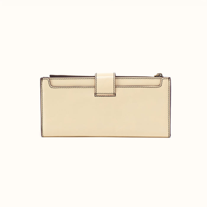 Dunn Continental Wallet in Polished Leather - Butter Yellow