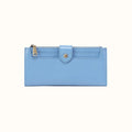 Dunn Continental Wallet In Polished Leather - Faded Denim- FOL