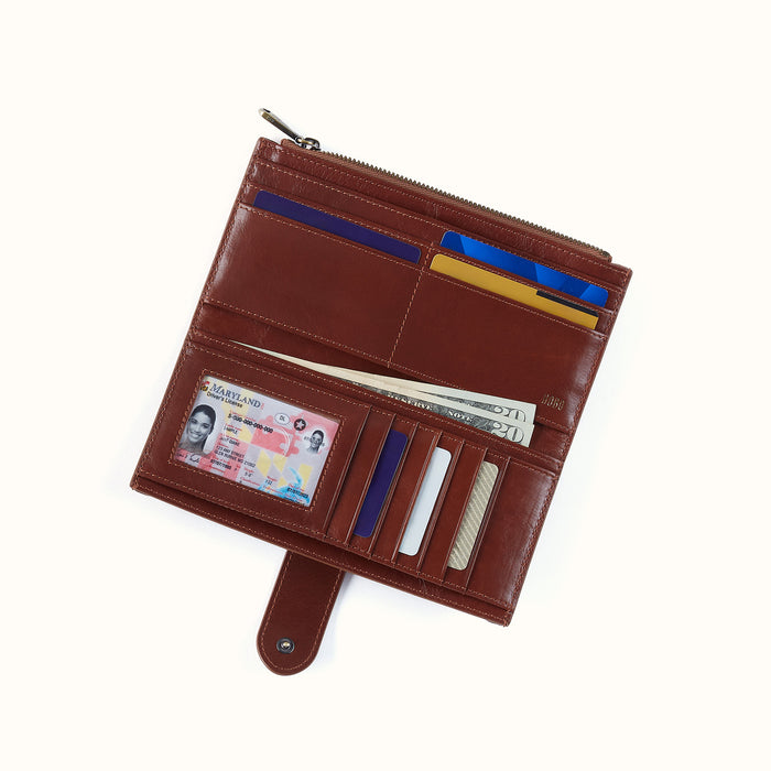 Dunn Continental Wallet In Polished Leather