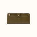 Dunn Continental Wallet In Polished Leather - Olive Veil- FOL