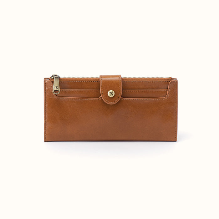 Dunn Continental Wallet In Polished Leather - Truffle
