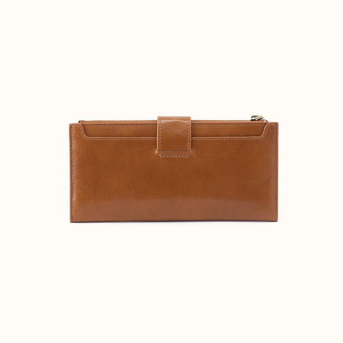 Dunn Continental Wallet In Polished Leather - Truffle