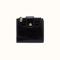 Dunn Mini Wallet In Polished Leather - Black