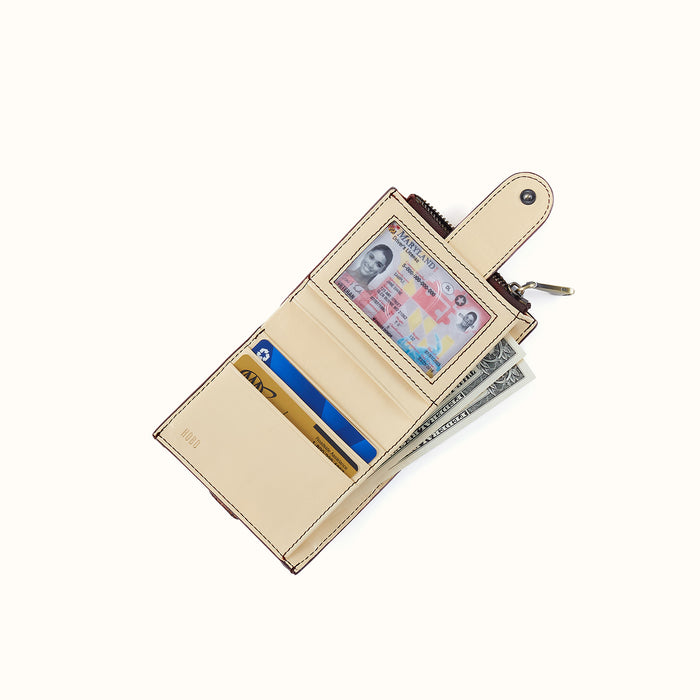 Dunn Mini Wallet in Polished Leather - Butter Yellow