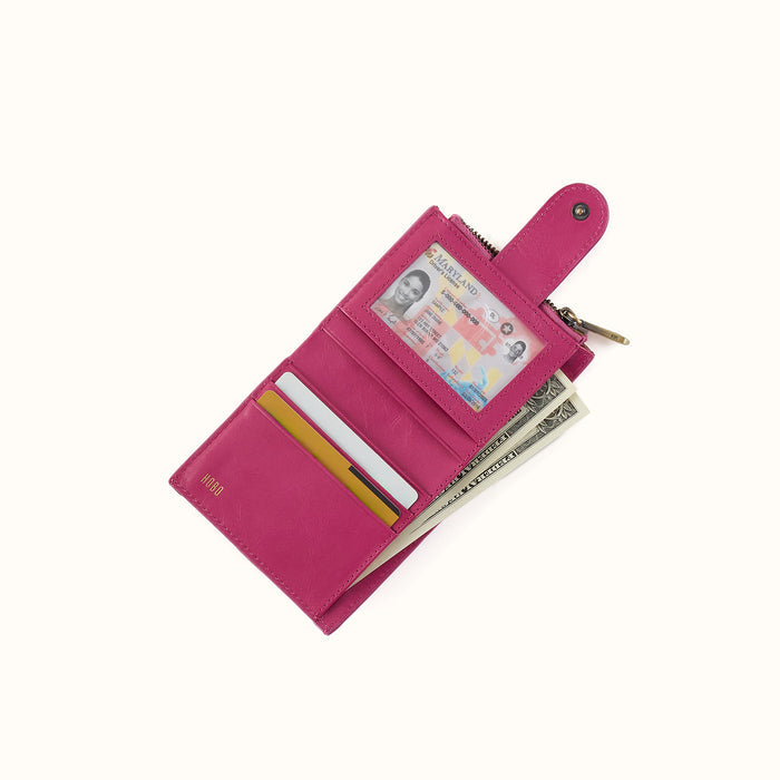 Dunn Mini Wallet in Polished Leather - Cactus Flower