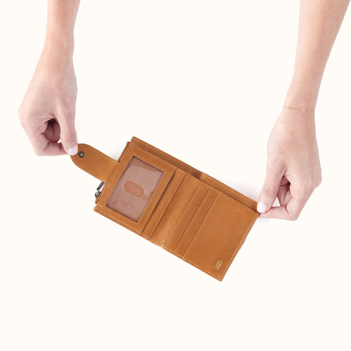 Dunn Mini Wallet In Polished Leather - Natural
