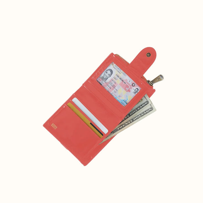 Dunn Mini Wallet In Polished Leather - Pink Mirage