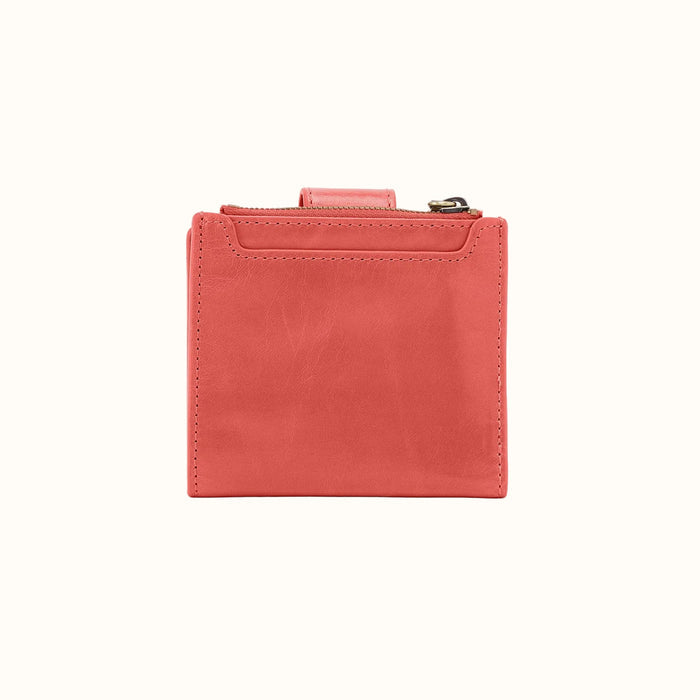 Dunn Mini Wallet In Polished Leather - Pink Mirage