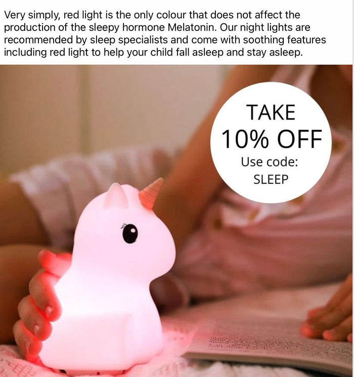 Duski - Silver Unicorn. Rechargeable   Bluetooth Night Light
