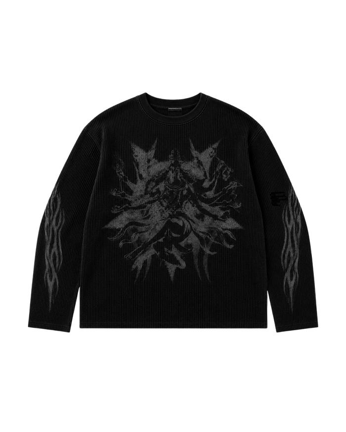 ECLIPSE REAPER WAFFLE TEE - BLACK
