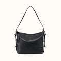 Emily Convertible Backpack in Pebbled Leather - Black- FOL