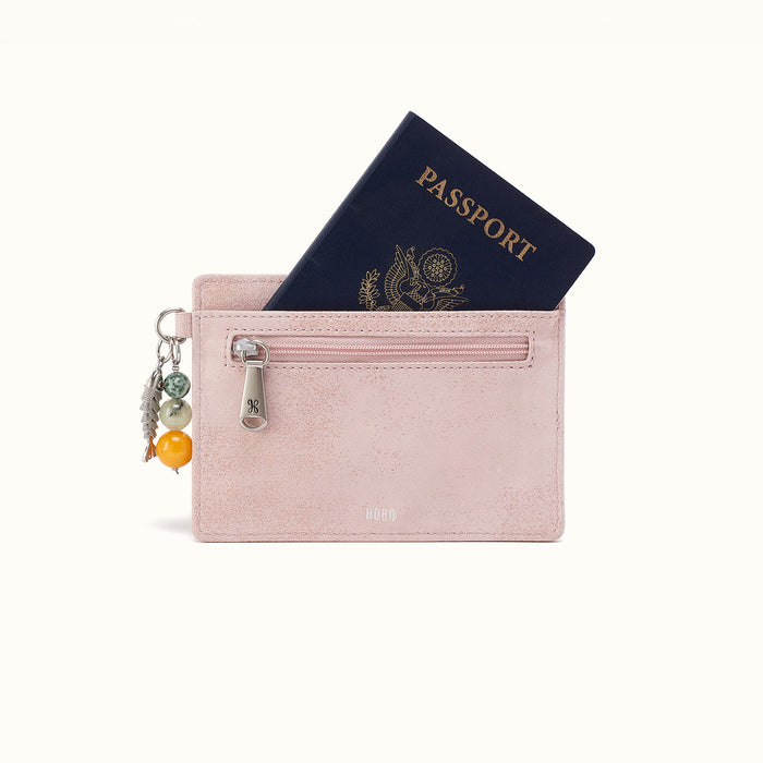 Euro Slide Card Case in Buffed Leather - Blossom