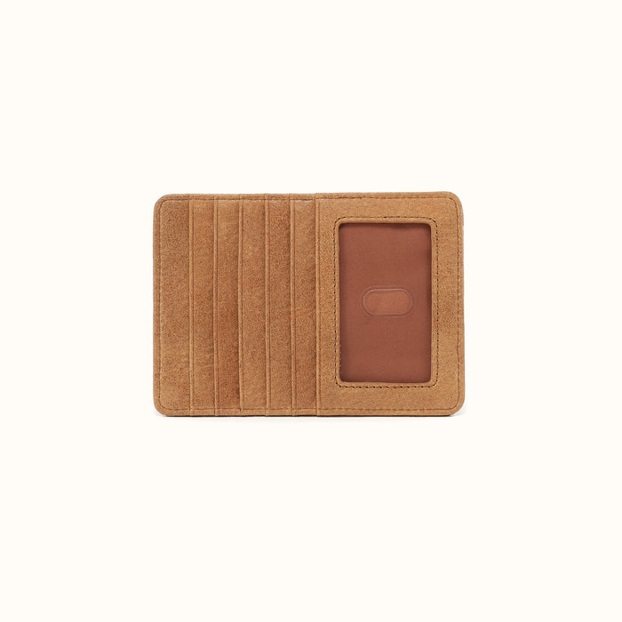 Euro Slide Card Case In Buffed Leather - Whiskey- FOL