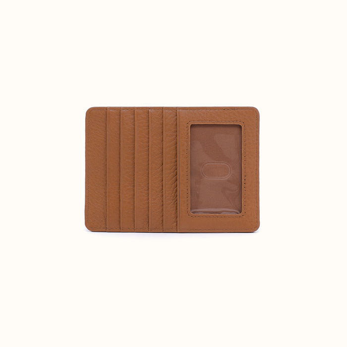 Euro Slide Card Case In Pebbled Leather