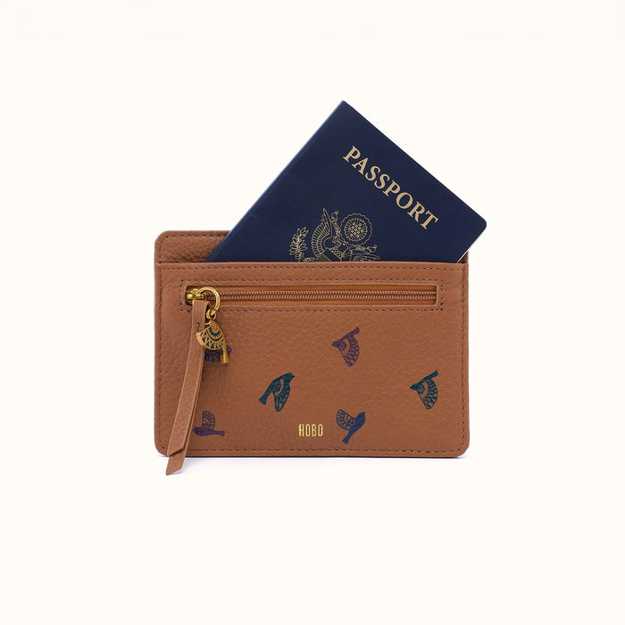 Euro Slide Card Case In Pebbled Leather