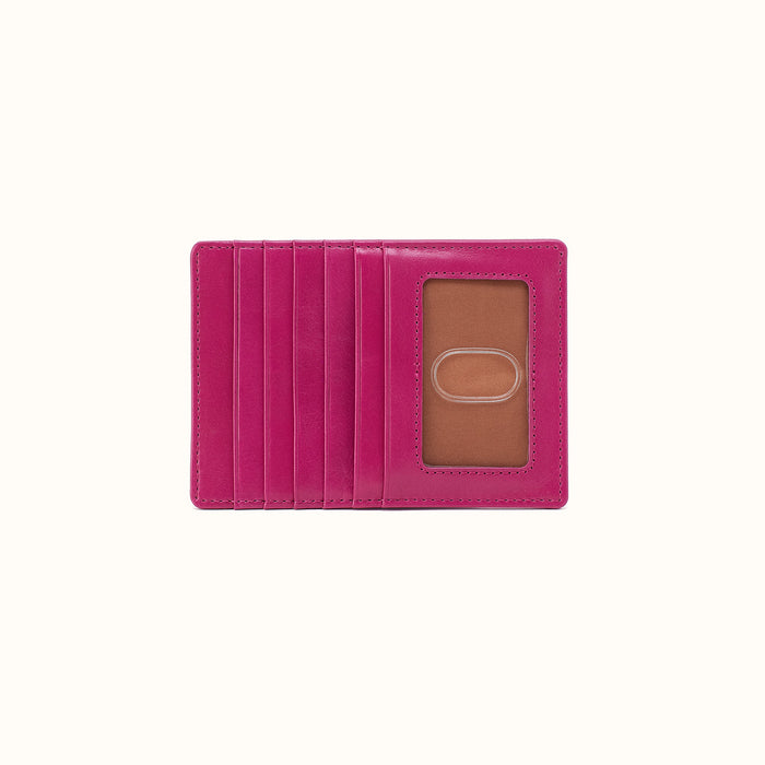 Euro Slide Card Case in Polished Leather - Cactus Flower- FOL